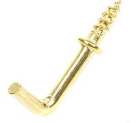 Brass Plated Dresser Hooks Screw in Dresser Hooks Cup Hook L Shape Hanging Hanger Cup Hangers 13mm L Screw Hooks for Hanging Party Celebration Light Strings Pack of 50.