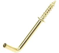 Brass Plated Dresser Hooks Screw in Dresser Hooks Cup Hook L Shape Hanging Hanger Cup Hangers 25mm/1-Inch L Screw Hooks for Hanging Party Celebration Light Strings Pack of 20.