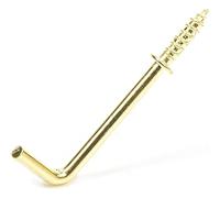 Brass Plated Dresser Hooks Screw in Dresser Hooks Cup Hook L Shape Hanging Hanger Cup Hangers 38mm/1.5-Inch L Screw Hooks for Hanging Party Celebration Light Strings Pack of 50.