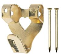 Brass Plated Picture Hooks and Nails Set Decorative Photo Frame Wall Hangers Metal Hardware Kit for Home Gallery Wall Hanging Small Picture Hooks (25 Pack)
