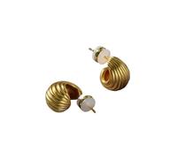 Brass Plated With White Gold And S925 Silver Needle Stud Earrings A Must-have For Niche Commuters(Golden)