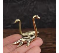 Brass Plesiosaur Figurines Vintage Loch Ness Monster Statue Handmade Miniature Ornament Home Office Decor