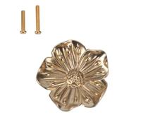 Brass Plum Flower Cabinet Handle Single Hole Flower Brass Knobs and Handle Kitchen Cupboard Bathroom Cabinet Hardware Handles Home Decoration Elegant Home Hardware