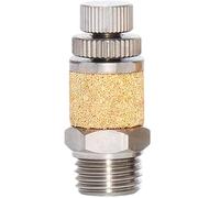 Brass Pneumatic Muffler Air Filter Noise Silencer, Exhaust For BSL BESL BSLM M5 1/8" To 1/2" Flat Head Throttle Fitting,10PCS(SILVER BESL,1/8")