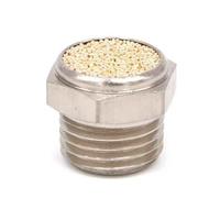 Brass Pneumatic Muffler Air Filter Noise Silencer, Exhaust For BSL BESL BSLM M5 1/8" To 1/2" Flat Head Throttle Fitting,10PCS(SILVER BSLM,3/8")