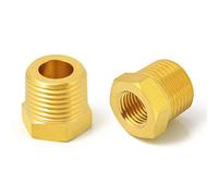 Brass Pneumatic Reducer Hex Bushing, 1" Male NPT to 1/4" Female NPT, Reducing Pipe Fitting (Pack of 2)