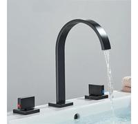 Brass Polished Bathroom Basin Faucet Widespread Sink Faucets Dual Handles Deck Mounted Hot Cold Water Mixer Tap