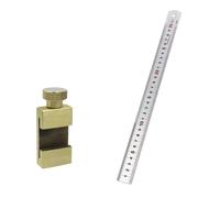 Brass Positioning Block Adjustable Steel Rule Clamp Design Quick Install Aid Ideal for Workshop Measurement Adjustable Brass Measuring Tool Block