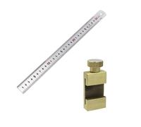 Brass Positioning Block Adjustable Steel Rule Clamp Design Quick Install Aid Ideal For Workshop Measurement High Accuracy Brass Steel Rule Stop