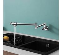 Brass Pot Filler,Pot Filler Faucet Wall Mount,Commercial Mount Folding Stretable Kiten with Double Joint Swing Arms Single Hole Two Handles,Kiten HYJAUSXB