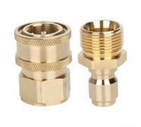 Brass Pressure Washer Adapter M22 14mm Leak-Proof | Solid brass build, 3000 PSI rated, ball bearing lock, leak-free seal, fits petrol washers