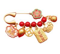 Brass Prosperity Safety Pins Good Luck Brass Protection Brooch Pin Amulet Attract Wealth and Good Luck