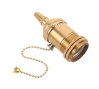 Brass Pull Chain Lamp Socket with Shade Ring E26 E27 Standard Screw Base | Vintage Retro Brass Style, Heat and Tarnish Resistant, Fits Table Lamps and Pendant Fixtures