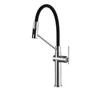Brass PullOut Kitchen FaucetHot & Cold Water Single Hole 2 Function Drinking Water Spray Gun Grey Finish G3/8 Connection for Modern Sinks