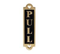 Brass Push And Pull Signs For Doors,Set Pair Of Door Signs For Businesses Restaurants Bars Hotels Schools Cafe Wooden Doors,Durable,Guaranteed Not To Tear-9.3x2.4cm (Color : PULL)