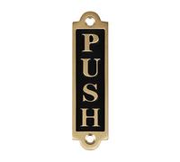 Brass Push And Pull Signs For Doors,Set Pair Of Door Signs For Businesses Restaurants Bars Hotels Schools Cafe Wooden Doors,Durable,Guaranteed Not To Tear-9.3x2.4cm (Color : PUSH)