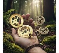 Brass Push Button Direction Sundial Compass Pocket Rustic Vintage Home Decor Gift Push Button Compass Brass Pocket Compass