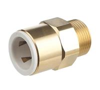 Brass Push-FIT Adapting Male Pipe Fitting Adaptor 15MM X 1/2", Suitable for Drinking Water, Suitable for Water Systems, Suitable for Hard & Soft Water Areas, 1 in Pack