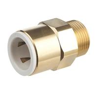 Brass Push-FIT Adapting Male Pipe Fitting Adaptor 22MM X 3/4", Suitable for Drinking Water, Suitable for Water Systems, Suitable for Hard & Soft Water Areas, 1 in Pack
