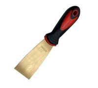 Brass Putty Knife - 1.5mm Thick Paint Scraper with Rubber Handle, Drywall Tool for Wood and Wallpaper
