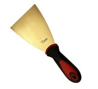 Brass Putty Knife, Wallpaper Scrapers, 1.5mm Thick Paint Scraper with Rubber Handle, Drywall Tool for Wood,25mm（1"）to 150mm（6")(75mm(2.95inch))