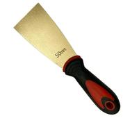Brass Putty Knife, Wallpaper Scrapers, 1.5mm Thick Paint Scraper with Rubber Handle, Drywall Tool for Wood,25mm（1"）to 150mm（6")(50mm(1.96inch))