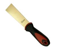 Brass Putty Knife, Wallpaper Scrapers, 1.5mm Thick Paint Scraper with Rubber Handle, Drywall Tool for Wood,25mm（1"）to 150mm（6")(30mm(1.18inch))
