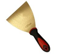 Brass Putty Knife, Wallpaper Scrapers, 1.5mm Thick Paint Scraper with Rubber Handle, Drywall Tool for Wood,25mm（1"）to 150mm（6")(100mm(3.94inch))