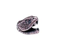 Brass Python Snake Head Model EDC Beads Pendant Jewelry Making Supplies,Personality DIY Outdoors Tools Paracord Beads Charm Lanyard Hand-Woven Accessories (Red Copper)