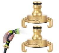Brass Quick Coupling Pack of 2, 1/2 Inch Plug-In Coupling Claw Coupling Adapter for Garden Hose, Compatible with Gardena & Geka System, Garden Hose Connector, Garden Hose Quick Couplings