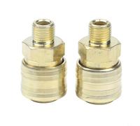 Brass Quick Coupling Pair for Compressed Air Equipment Featuring 1/4 Inch Male Thread For BSP Standard