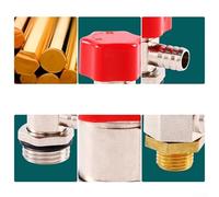 Brass Quick Exhaust Valve with Red Cap, G1/4 External Thread, Automatic Air Release for Hydraulic & Pneumatic Systems, Industrial Plumbing and