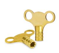 Brass Radiator Bleed Key, 5mm Square Hole Valve Wrench, Manual Drain Valve Switch, Copper Radiator Bleeding Tool 2 Pieces