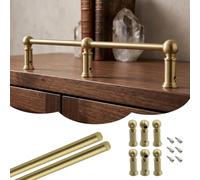 Brass Railing Support Bar with 3 Columns and Screws - Slish Mensola for Gallery, and Ele ase Accessory, Perfect for Home Decor and Safe