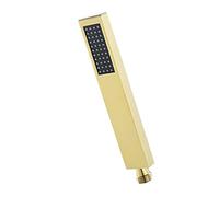 Brass Rainfall Handheld Shower Head - Square Design Single Spray Mode Silicone Nozzle G 1/2" Connection Ideal for Home Spa Luxury Experience