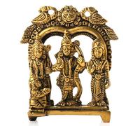Brass Ram Darbar Pooja Murti Idol Statue God Spiritual Lord Sculpture Indian Religious Antique Statue Décor for Home Temple Puja Decoration Festivals Diwali Grah Pravesh and Gifting (Ram Darbar)