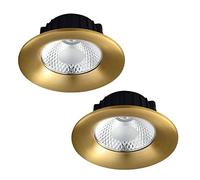 Brass Recessed LED Can Lights 2 Pack 3 4 5 Inch Round Flush Mount Ceiling Lights 5W 7W 9W 12W Downlight Conversion Kit No Flicker 6000K Bright White