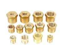 Brass Reducer Bushing 5PCS 1/4" 3/8" 1/2" 3/4" NPT BSPT Male to Female Thread Brass Reducer Bushing Reducing Pipe Fitting Coupler Connector Adapter(Type 14)