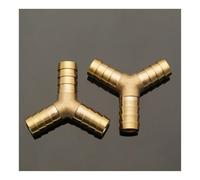 Brass Reducing Y Shape Barb Hose Fitting, 3 Way Splicer Connector Coupler Adapter, 6mm-20mm Sizes, 2Pcs(OD 8mm)