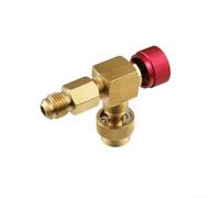 Brass Refrigerant Ball Valve Set for R22 R404 R407-1/4 for SAE HVAC Charging Hoses Shut-Off Valve for Air Conditioner Maintenance and Recovery(red)