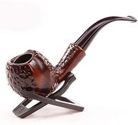 Brass Retro Filter Curved Briar Wood Cigarette Smooth Surface Solid Wood Long Version Smoking Pipe Smoking set Tobacco Pipes