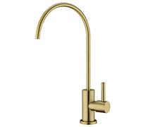 Brass RO Faucet - 360° Swivel Drinking Water Faucet for Kitchen Sink, Lead-Free Water Filter Faucet Compatible with Reverse Osmosis & Under Sink Filtration Systems, Elegant Brushed Gold Finish