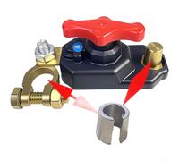 Brass Rotary For Battery Disconnect Switch Red Finish For 10-11mm Terminals Size Safe Management Tool For Vehicle Maintenance Easy On Off Operation Build Prevents For Battery Drain