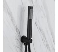 Brass Round Black Hand Held Shower Head with Wall Connector Holder &1.5m Hose Set Water Saving Copper Handheld Sprayer