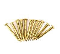 Brass Round Head Pins 100 Pcs, 10mm 15mm 18mm 22mm Gold Panel Nails for Picture Hanging, Wood Furniture, Craft Projects, Wall Pins Tacks Assortment Kit