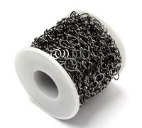 Brass Round Link Chains Craft Strings, 33ft Roll, 8-10x1mm for DIY Projects and Jewelry Making
