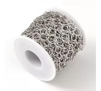 Brass Round Link Chains Craft Strings, 33ft Roll, 8-10x1mm for DIY Projects and Jewelry Making