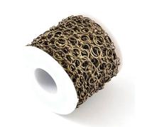 Brass Round Link Chains Craft Strings, 33ft Roll, 8-10x1mm for DIY Projects and Jewelry Making