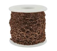 Brass Round Link Chains Craft Strings, 33ft Roll, 8-10x1mm for DIY Projects and Jewelry Making