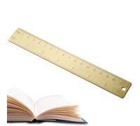 Brass Ruler, 18 cm Precise Retro Design Ruler, Straight Brass with Hole, for Length, Width, Height Measurements, Students, Engineers, Drawing, Cutting, Crafts, Model Making